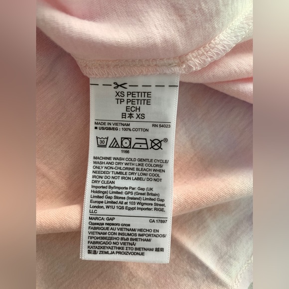 🌟PRICE DROP🌟 NWT! GAP peach + purple crew neck TIE-DYE TSHIRT Size XS Petite - Picture 5 of 5